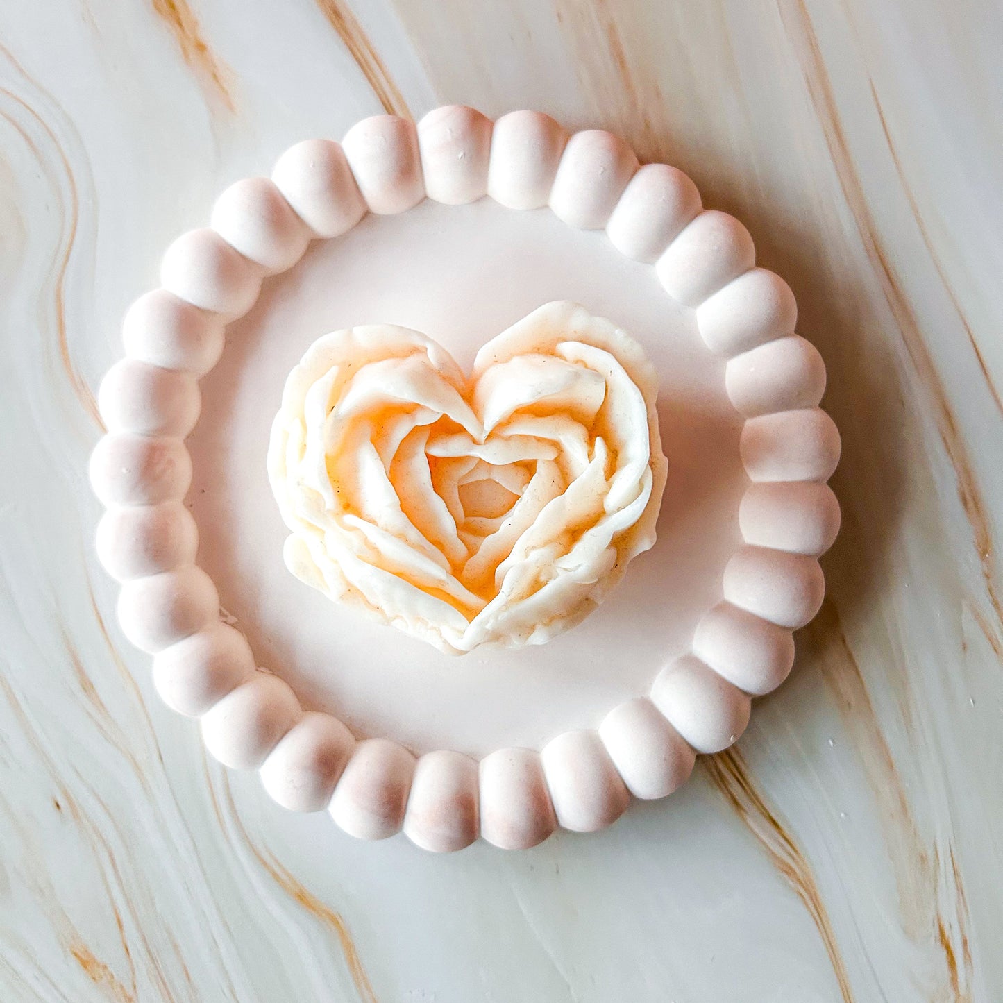 Plateau rond en plâtre – Élégance minimaliste, 14,3 cm