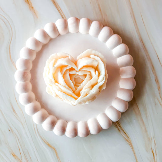 Plateau rond en plâtre – Élégance minimaliste, 14,3 cm